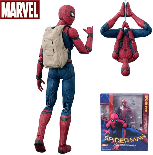 Shf 스파이더맨 액션 피규어 장난감 15cm 스파이더맨: 홈커밍 스파이더맨 멀티 액세서리 이동식 동상 모델, 01 Spiderman