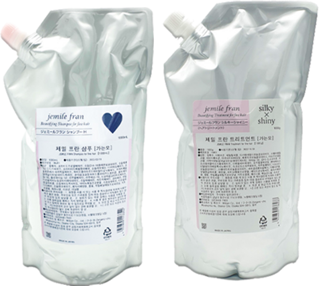 밀본 제밀프란 하트 샴푸 1000ml 가는모 + 밀본 제밀프란 실키샤이니 트리트먼트 1000ml 가는모(공병증정), 1개