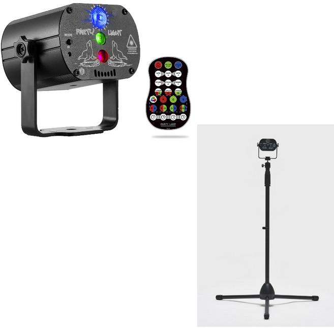 미러볼 사이키 조명 가정용 나이트 클럽 LED 노래방 무대 홈파티 휴대용, 사이키조명 단품(블랙)+거치대B