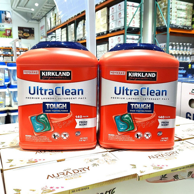 커클랜드 시그니처 울트라클린 캡슐세제 140팩 2세트 코스트코 프리미엄 빨래 세탁세제, 140개입