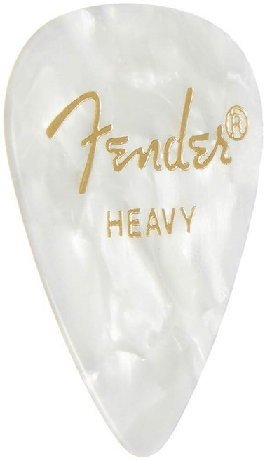 Fender 클래식 셀룰로이드 기타 피크 351 모양 액세서리 화이트 헤비 12팩 371767, 화이트 모토