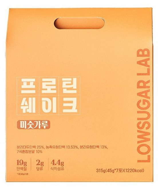 로우슈가랩 프로틴 단백질 쉐이크 미숫가루맛 7포, 2개