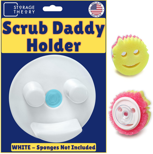 스크럽 대디 스펀지 홀더 - 젖은 스펀지 방지 주방 싱크대 Scrub Daddy Sponge Holder - Stop Soggy Sponges Daddy Caddy with S, 1개, 화이트 1팩