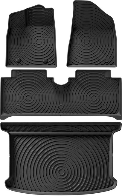 BYD Dolphin TPE 3D 자동차 바닥 매트 화물 라이너 트렁크 패드 발 무취 트레이 방수 블랙, Dolphin LHD 4PCS