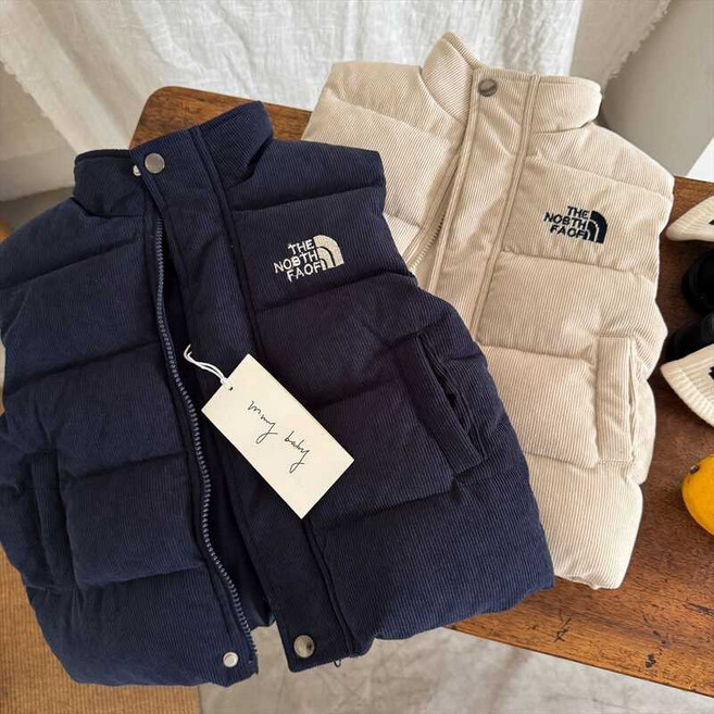 兒童燈芯絨保暖馬甲外套，秋冬新款，兒童棉背心