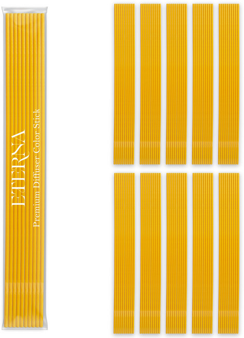에테르나 프리미엄 고밀도 디퓨져 컬러 섬유스틱, 옐로우, 100개입, 1개