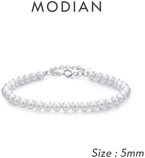 쌓을 섬세한 925스털링실버 파인 우아한 팔찌 특별한 4MM 여성을위한 천연석 기념 선물 진주 파티 3MM 부적 순은 MODIAN 쥬얼리 수있는 5MM 커플 우정