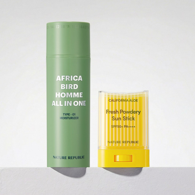 네이처리퍼블릭 아프리카 버드 옴므 올인원 모이스처라이저 150ml+알로에 선스틱 24g, 1개