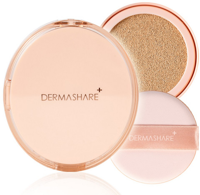 더마쉐어 비건 광채 글로우 롱래스팅 에어 픽싱 커버 쿠션 팩트 본품 + 리필 세트, 21호 본품 1개+리필 1개, 1개