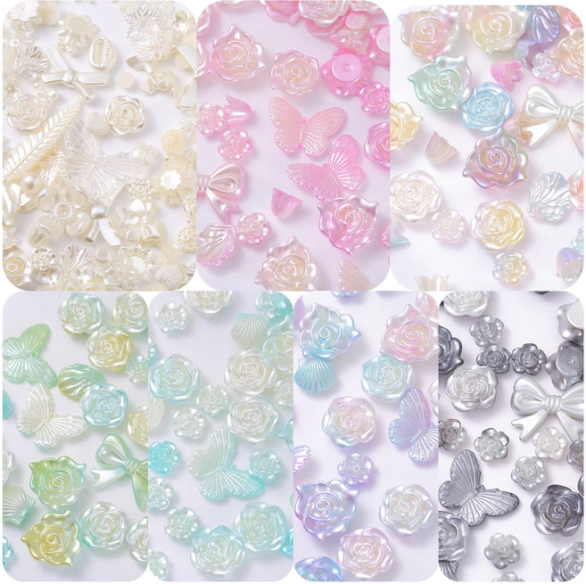 가을여름 데코덴파츠 비즈공예 비즈재료 세트 탑꾸파츠 탑로더 꾸미기 30g, 1개, 레인보우