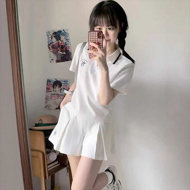 여성 여름 트레이닝복 세트 반팔 치마 세트슬림핏 투피스 패션 상하세트