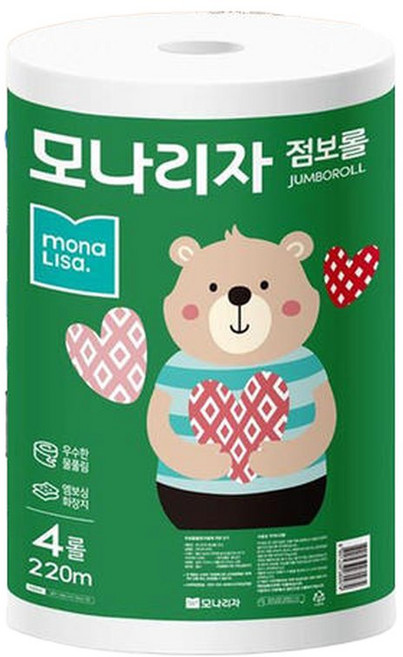 모나리자 녹스 점보롤 220m x 16롤 롤화장지 롤휴지, 16개, 4롤