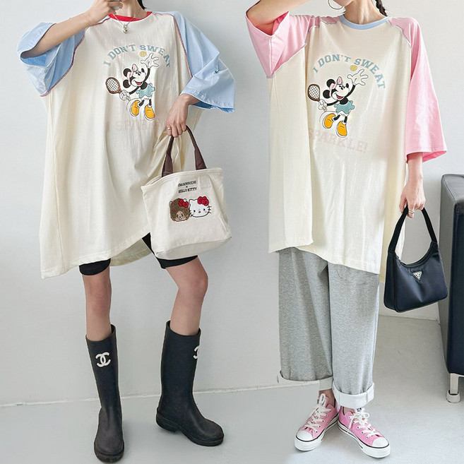 핑크홀릭 디즈니 정품 테니스치는 미니마우스 나그랑 박시티