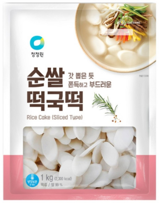 청정원 순쌀 떡국떡, 2개, 1kg