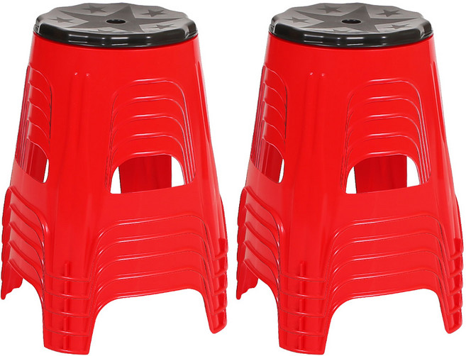 지오리빙 플라스틱 회전의자 10p, 10개, 레드