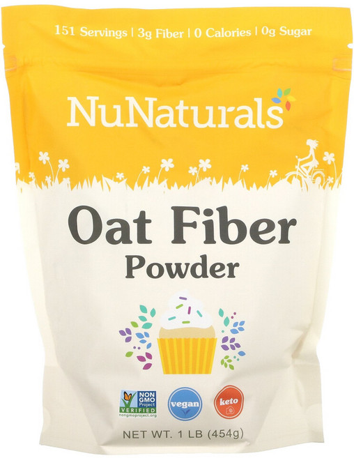 NuNaturals 귀리 섬유소 454g(1lb) 2팩, 454g, 2개
