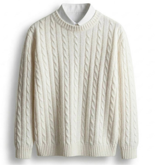 탑보이 국내생산 남녀공용 컬러풀 꽈배기 라운드 니트 (SCC2112PT)