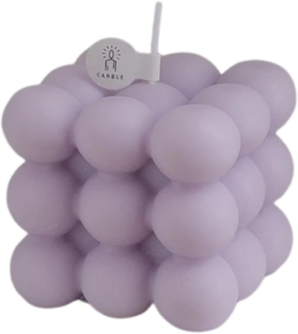 泡泡方形香氛蠟燭 薰衣草紫, 1件, 5ml, 法國薰衣草(2球*2球*2球)