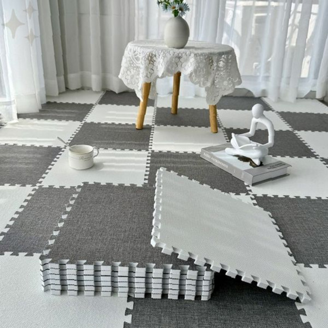 가정용 조립식 퍼즐 바닥매트 거실 아이방 층간소음방지 쿠션 깔개 그레이 화이트, 퍼플