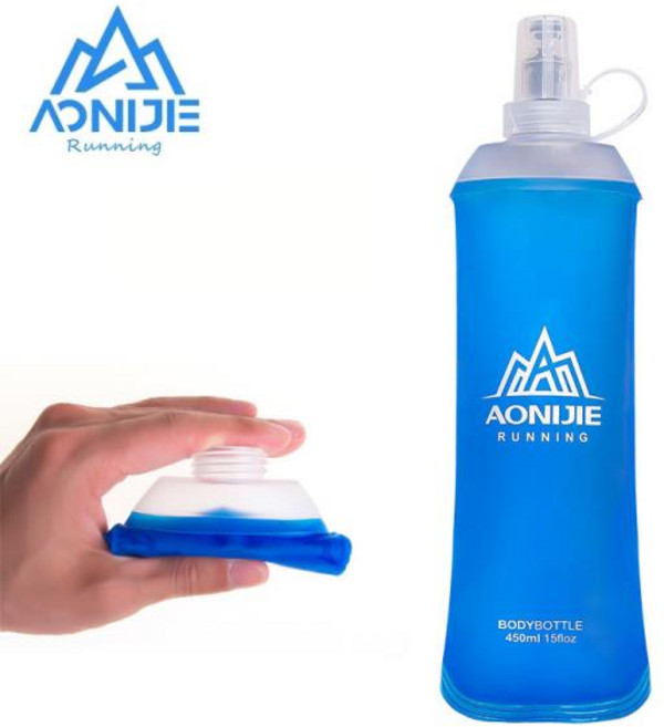 러닝 물통 AONIJIE TPU 접이식 소프트 플라스크 물병 야외 스포츠 여행 러닝 주전자 하이킹용 수분 공급 팩 물가방 조끼, 01 250ml StrawFlask2
