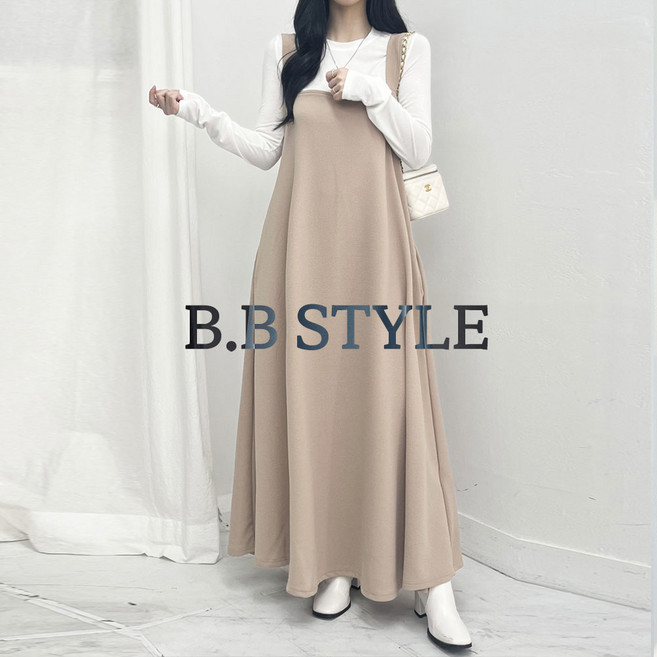 66-110 여신핏 빅사이즈 나시 원피스 4XL 뷔스티에 롱원피스 루즈핏 / 실비아원피스