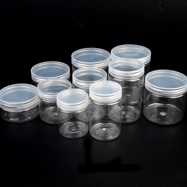 힘찬쇼핑_ 원통모양 슬라임 소분 잡곡 양념 시리얼 쿠키 견과류 플라스틱 통 원형 보관용기 도어포켓 공병, 250ml / 7cm, 1개