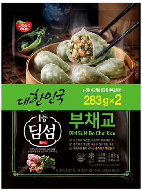 1+1 동원 딤섬 부채교 만두, 2개, 283g, 2개
