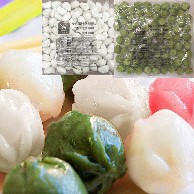 꿀떡 흰색+쑥색 모듬떡 냉동 꿀송편, 1개, 3kg