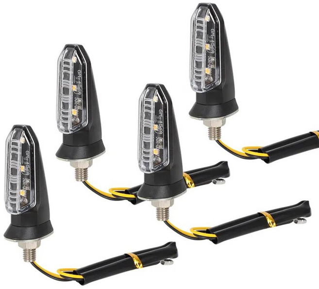 액세서리 LED 모토 점멸등 오토바이 표시기 지시등 미니 8mm 램프 앰버 방향 조명 12V, 4x transparent shell, 1개