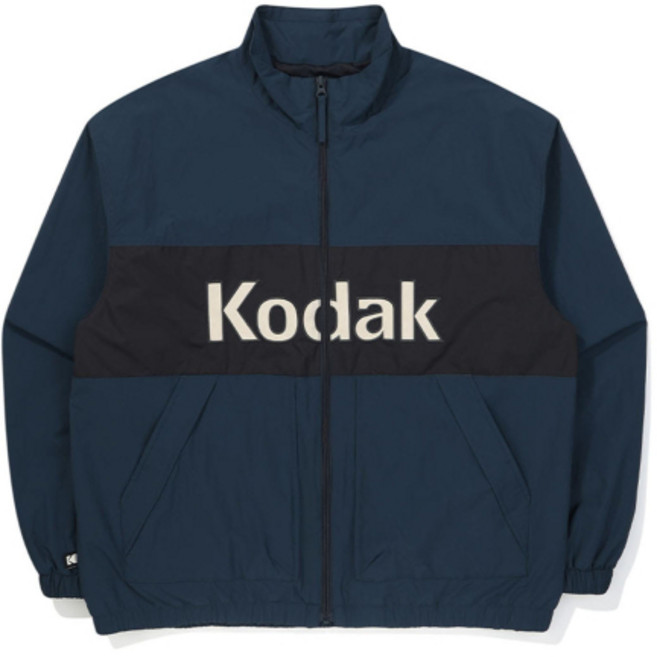 코닥 KODAK 컬러블럭 빅로고 안감 자켓 NAVY