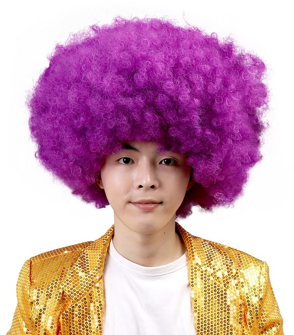 점보가발(퍼플) 파티 뽀글이 삐에로 파마 폭탄머리