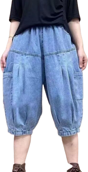 여름 얇은 데님 반바지 슬림핏 배기 5부 팬츠 M 뉴타임즈 R873D170