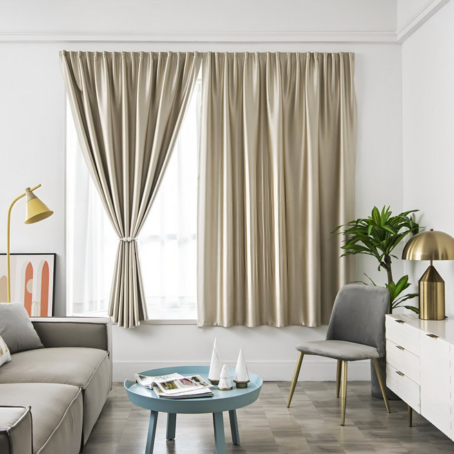 슬립웰 무타공 붙이는 벨크로 찍찍이 암막커튼