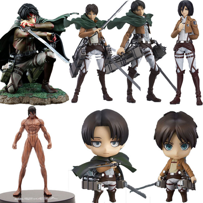진격의거인 굿즈 액션 피규어 진격거 엘런 예거 에렌 미카사 아커만 리바이 아르민 알레르토 에르빈 스미스 한지 조에 입체기동장치, 1개