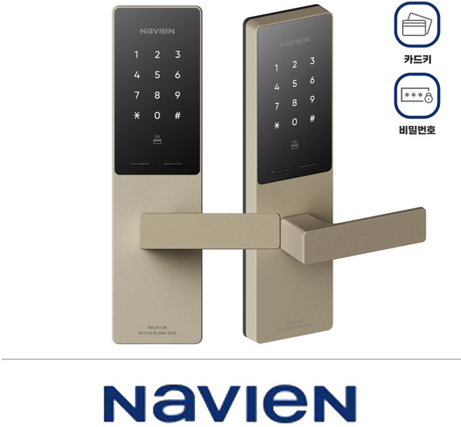 경동 나비엔 SDL311 자가설치 무타공 주키 도어락, 고객직접설치, SDL311무타공주키