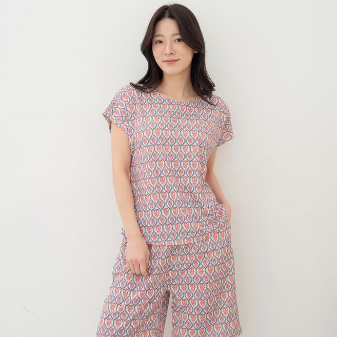 여성 여름 자카드 인견 상하세트 잠옷 홈웨어 빅사이즈 엄마옷 쿨링 냉감