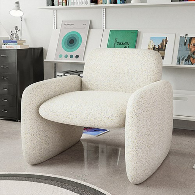 16피스 세미 부클레 라운지 1인쇼파 리클라이너 암체어, 테라조(fabric), 미니