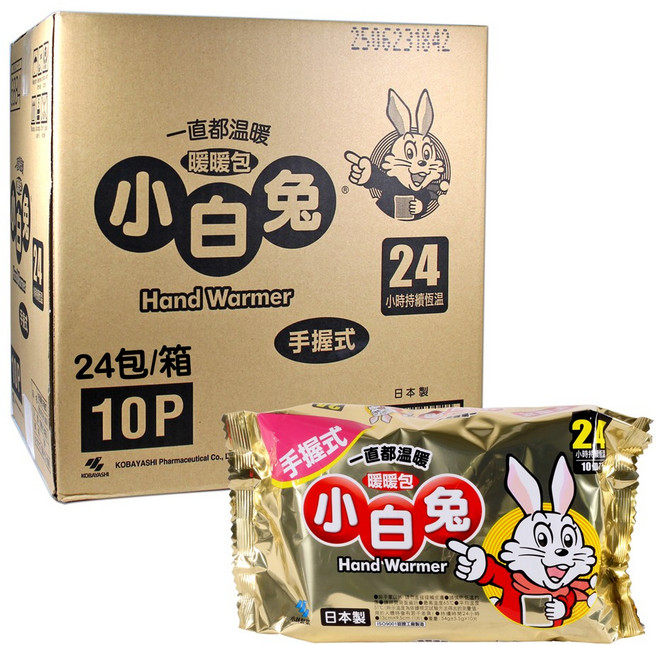 小林製藥 小白兔手握式暖暖包, 1箱