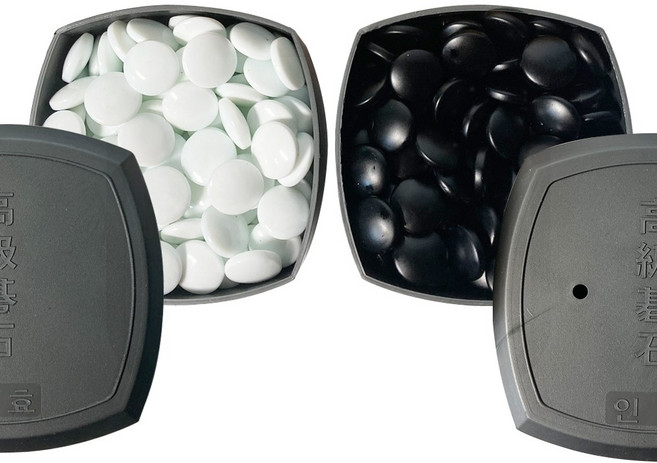 인효 장석 바둑알 대 20mm (판 미포함) 플라스틱 케이스 흑돌 백돌, 1개