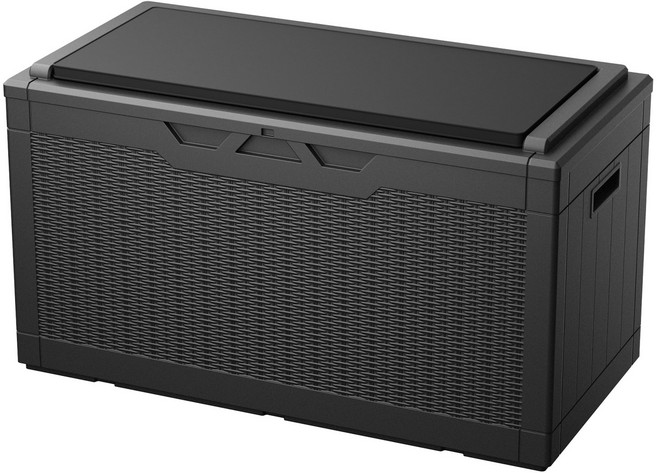 Homall 호몰 아웃도어 데크박스 수납벤치 플라스틱 다용도 정원정리 야외보관함 캠핑수납 400L, {"컬러":"블랙"}