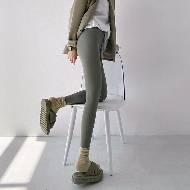 HA.M 여성 기모 레깅스 탄력 하이웨스트 힙업 노Y존 요가 운동 바지