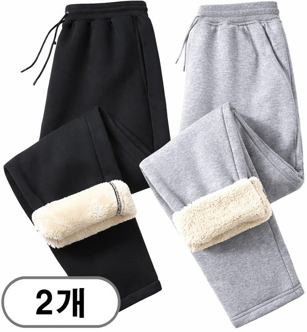 차엔쿠 1+1 남성 여성 겨울 털 방한바지 트레이닝 바지 야외 혹한기 작업복 바지 빅사이즈