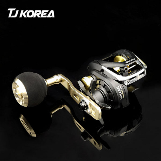 TJ코리아 볼칸 샴페인 파워핸들 베이트릴 문어 쭈꾸미 갑오징어 외수질 민어 낚시릴 (TJ코리아 볼칸 샴페인골드), TJ 볼칸샴페인 파워