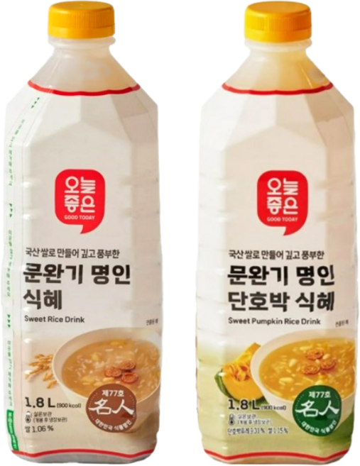 오늘좋은 문완기 명인 식혜 1.8L + 단호박식혜 1.8L 2종세트