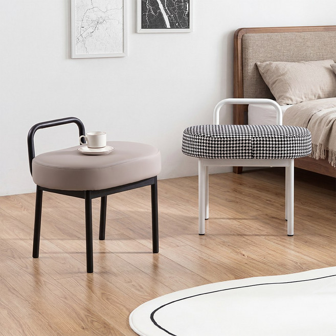 모리스 스툴 체어 간이 보조 화장대 1인 카페 식탁 업소 업소용 상담 식당 인테리어 의자, 카푸치노+블랙다리, 1개