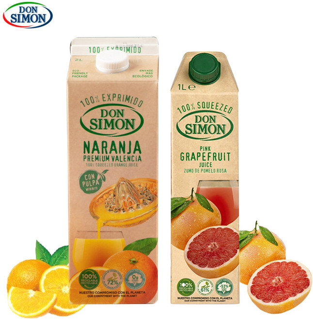 예이니식품 돈시몬 착즙주스 오렌지2L 1개+자몽1L 1개 (총2개) 음료수생과일어린이, 2L, 1세트