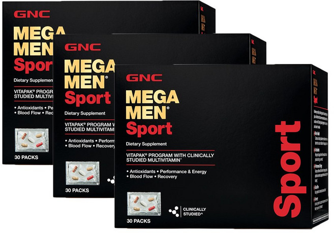 GNC 메가맨 스포츠 비타팩 30팩 Mega Men Sports Vitapak 30pak 3개 SET, 3박스, 30회분