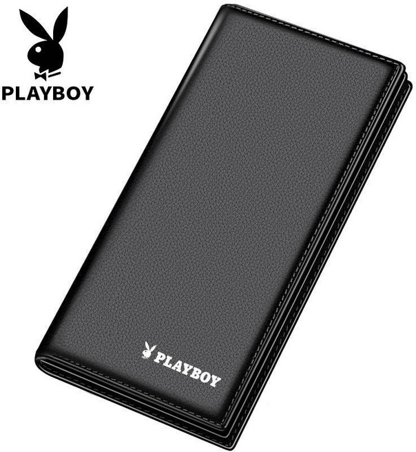 PLAYBOY 男士頭層牛皮長夾 簡約商務時尚皮夾