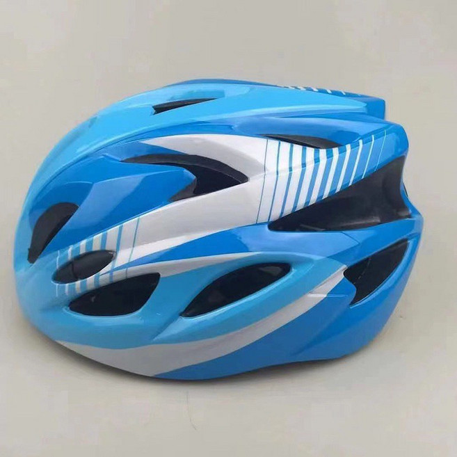 小島生活 兒童青少年單車運動安全帽 直排輪滑板適用, 新款白藍, 1個
