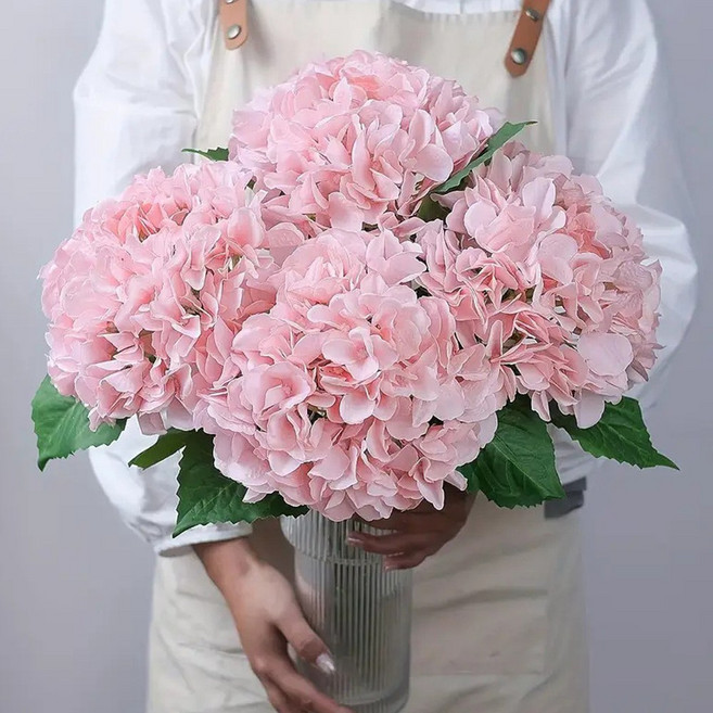 마벨인홈 프리미엄 수국 조화 인테리어 플라워 3P, 1개, 핑크